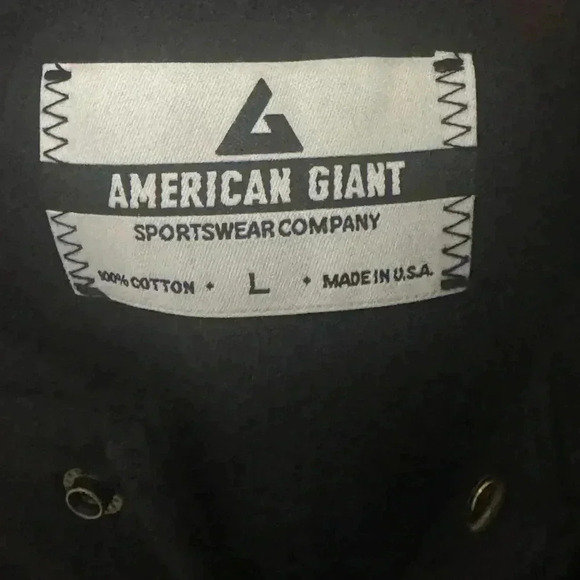 American Giant men’s Baseball Jacket Snap Front Heavyweight Fleece Black Sz la… - Picture 4 of 6